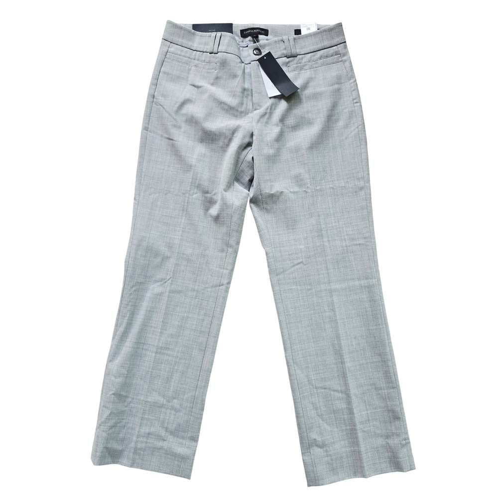 Banana Republic NWT Womens Logan Crop Pants Light Grey Mid Rise Straight Fit 0
